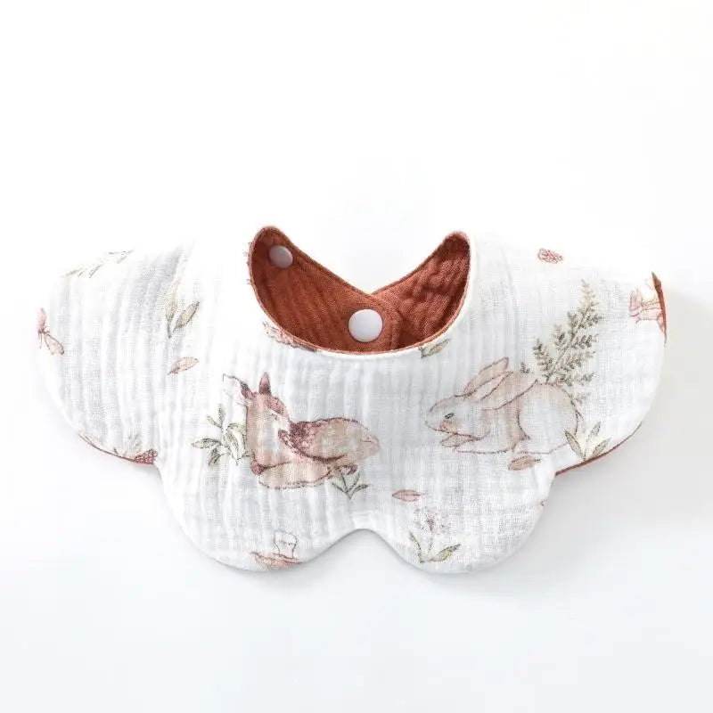 6-Layer Cotton Baby Drool Bib – Soft Burp Cloth for Newborns