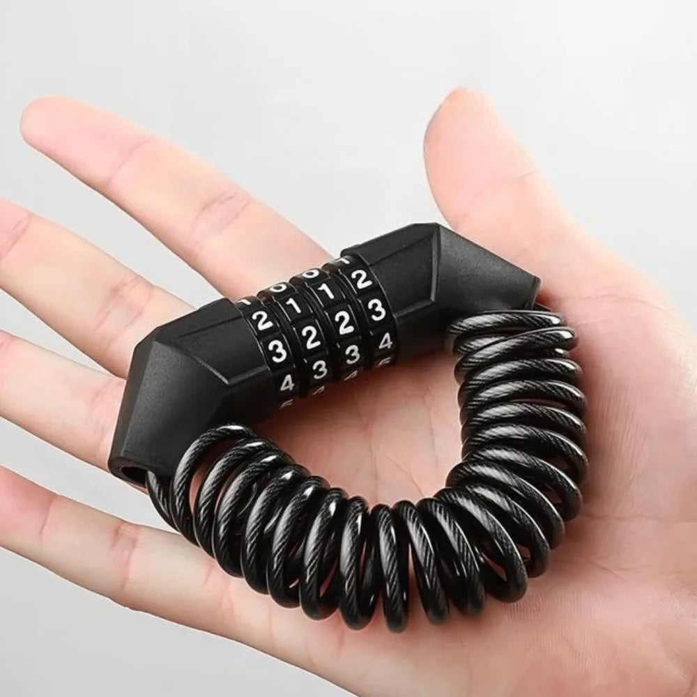 4-Digit Anti-Theft Combination Lock with Steel Cable Chain for Bicycle Security Password Protection Bike Safety Accessory Lock Peaceful Pleasures Health and Wellness