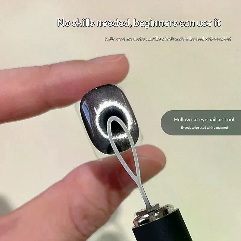 2in1 Cat Eye Magnet Double-head Hollow Metal Sheet Strong Magnetic French Effect Nail Art DIY Salon Use Multi-functional Tool Peaceful Pleasures Health and Wellness