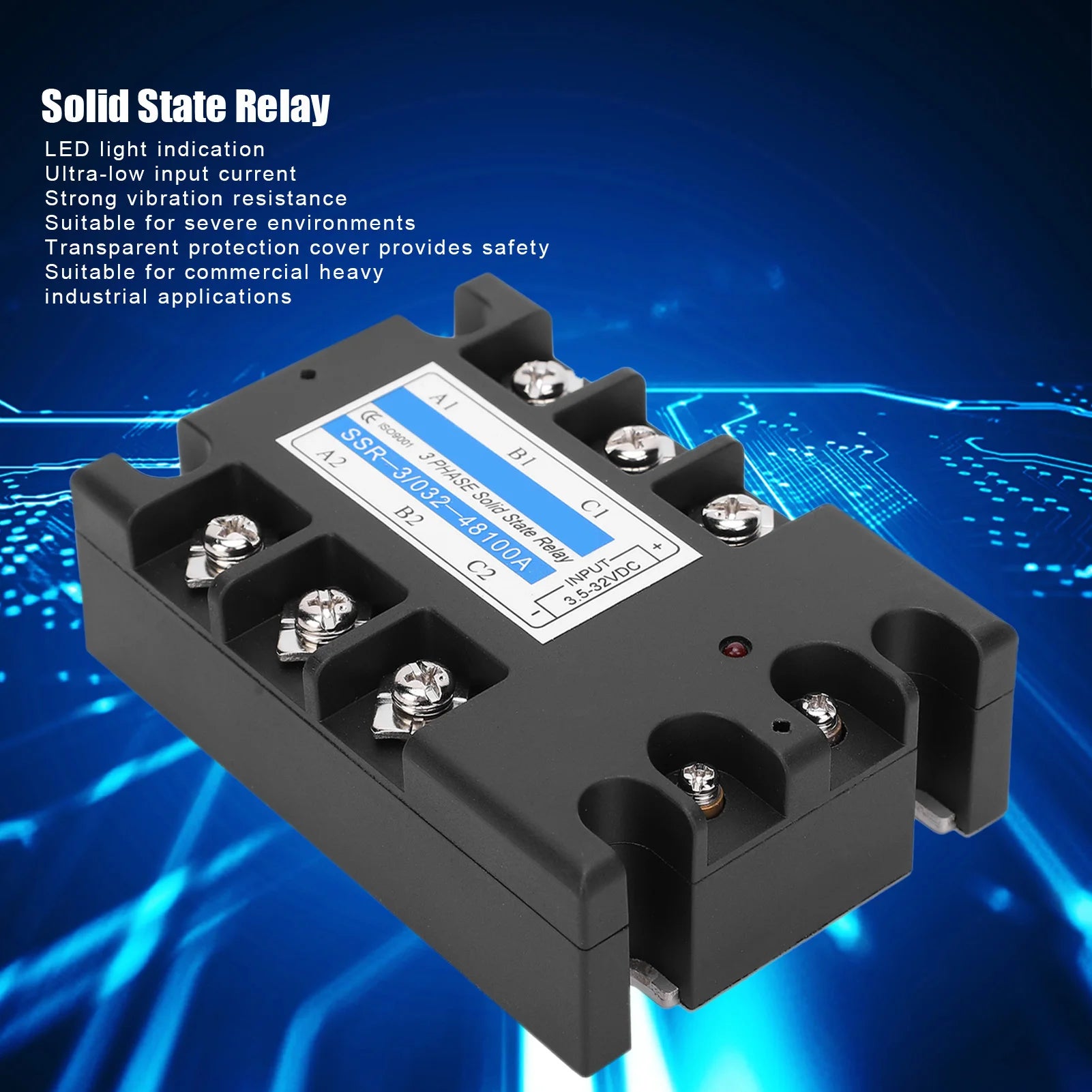 3 Phase State Relay Electric Input SSR-3 D48100 100A Controlled AC 480V State Relay 480V State Relay Module Peaceful Pleasures Health and Wellness Default Title