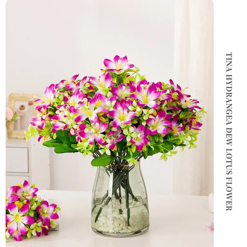 Silk Artificial Lily Bouquet | Fake Flower Home & Wedding Decor