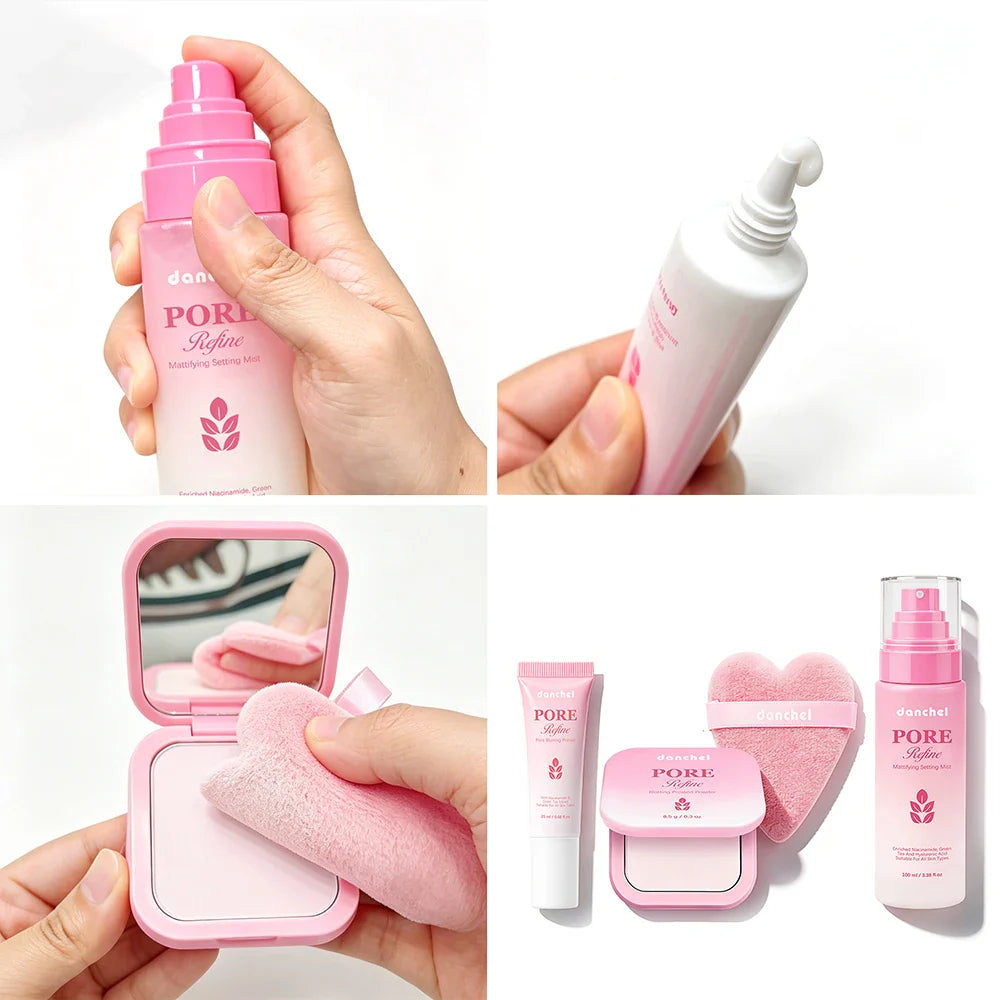 4-Piece Matte Makeup Set – Primer, Setting Spray & Powder