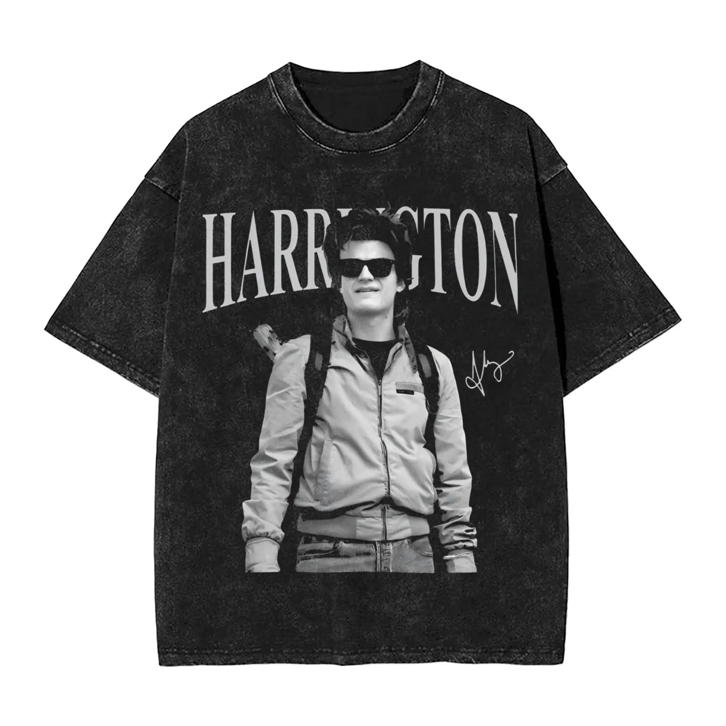 Steve Harrington Washed T Shirt Male Y2K Fun Cotton T Shirts Summer O-Neck Hip Hop Tee Shirt Printed Big Size Clothing Peaceful Pleasures Health and Wellness 1 S
