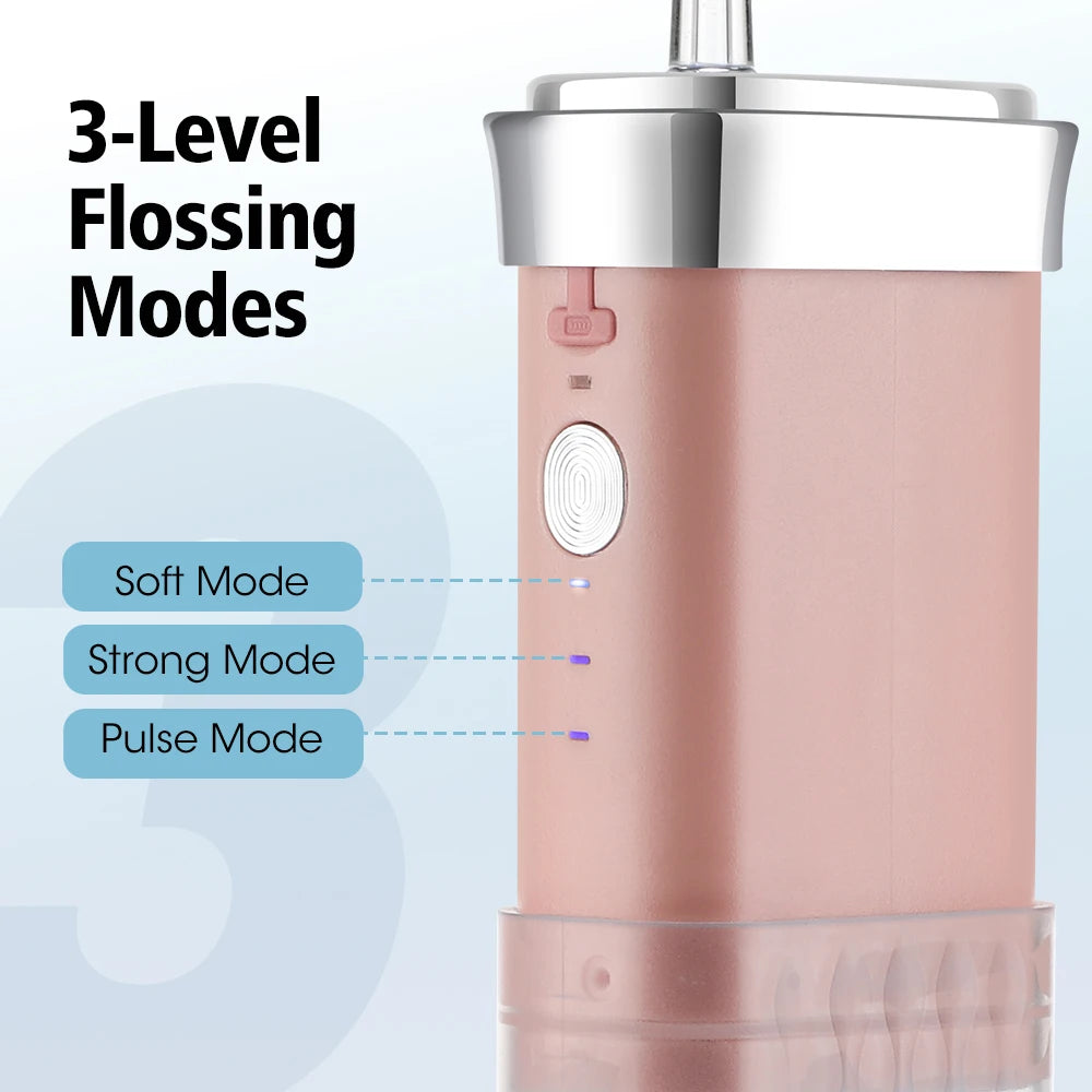 220/180ml Mini Cordless Water Flosser For Travel 3 Modes Rechargeable Oral Irrigator for Braces Sensitive Gums Daily Oral Care Peaceful Pleasures Health and Wellness