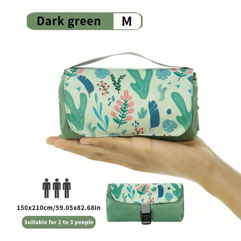 Outdoor Picnic Mat Mini Beach Mat Camping Pad Waterproof Breathable Lightweight Durable Portable Foldable Seat Cushion Practical Peaceful Pleasures Health and Wellness dark green M