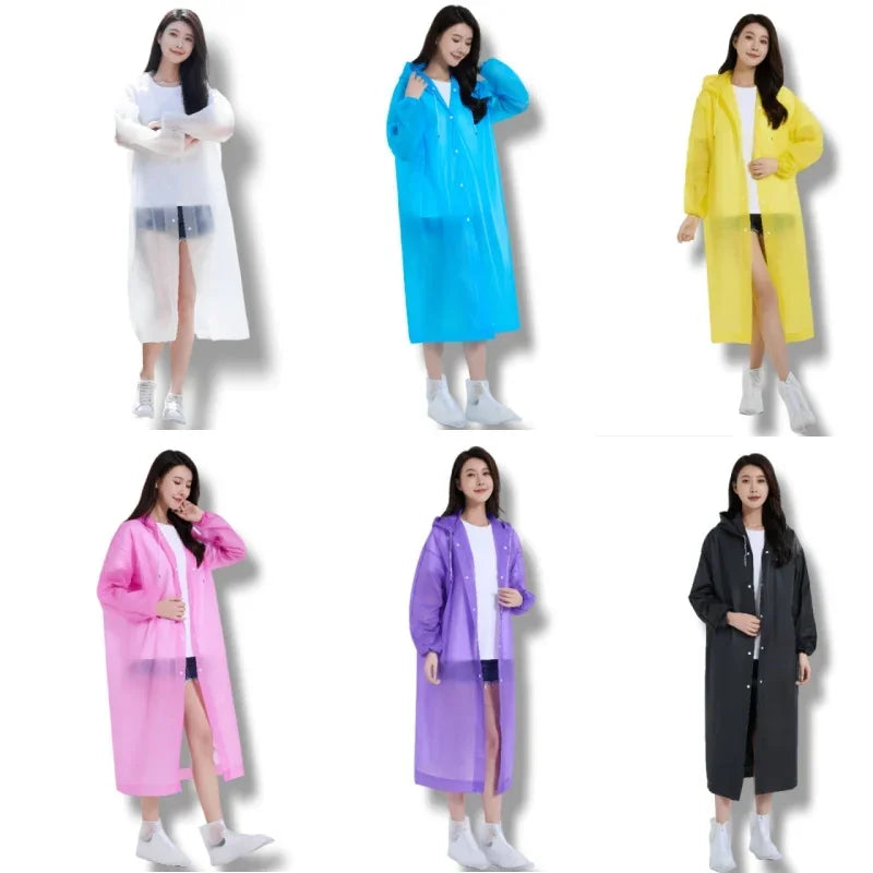 Thickening Portable Raincoat for Hiking Waterproof Transparent Reusable Poncho Outdoor Raincoat Rain Cover for Man & Women Peaceful Pleasures Health and Wellness 1pc random color 100g