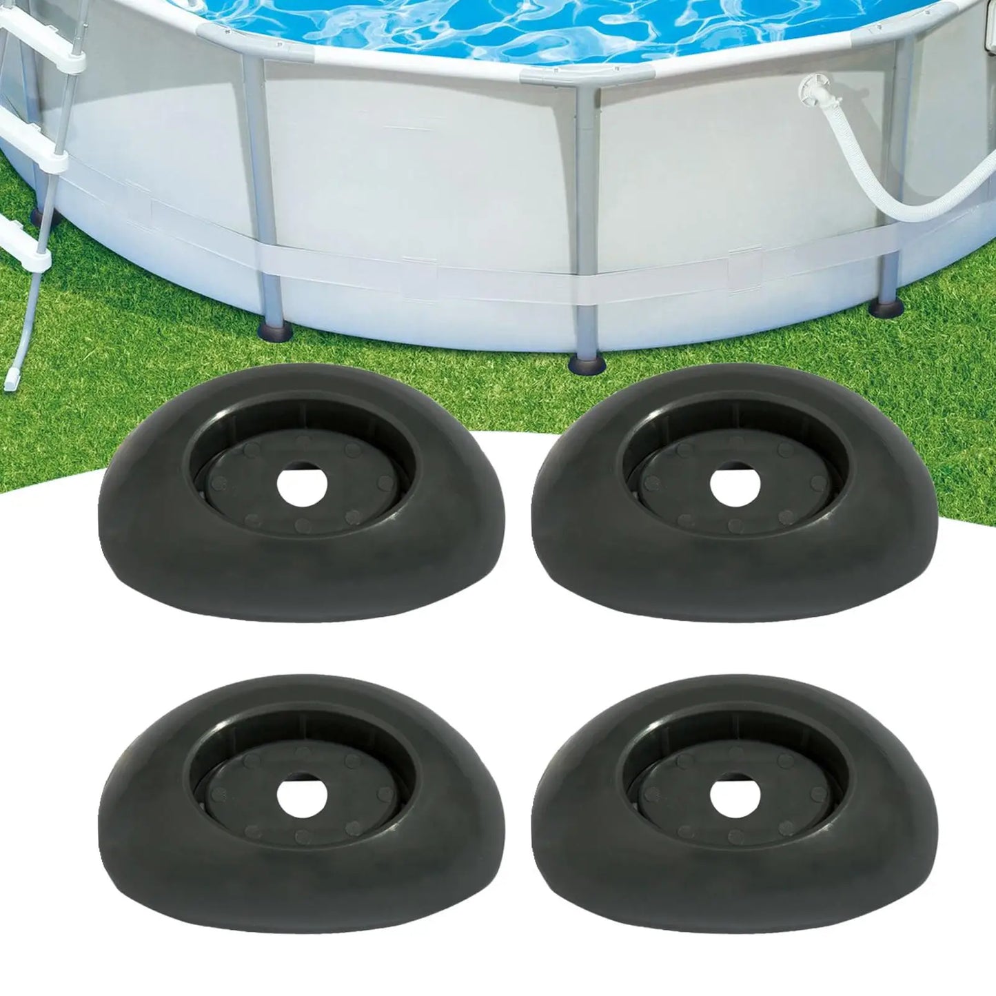 4-Pack Pool Stand Base Plastic Feet for Above-Ground Pool Frames Pool Leg End Caps Peaceful Pleasures Health and Wellness