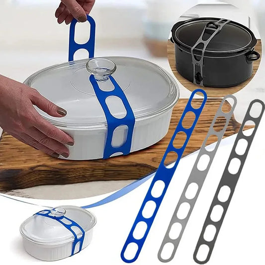 54cm Reusable Lid Strap Silicone Elastic Band Universal Pot Lid Holder for Lunch Box Strap Elastic Band Outdoor Tableware Tool Peaceful Pleasures Health and Wellness