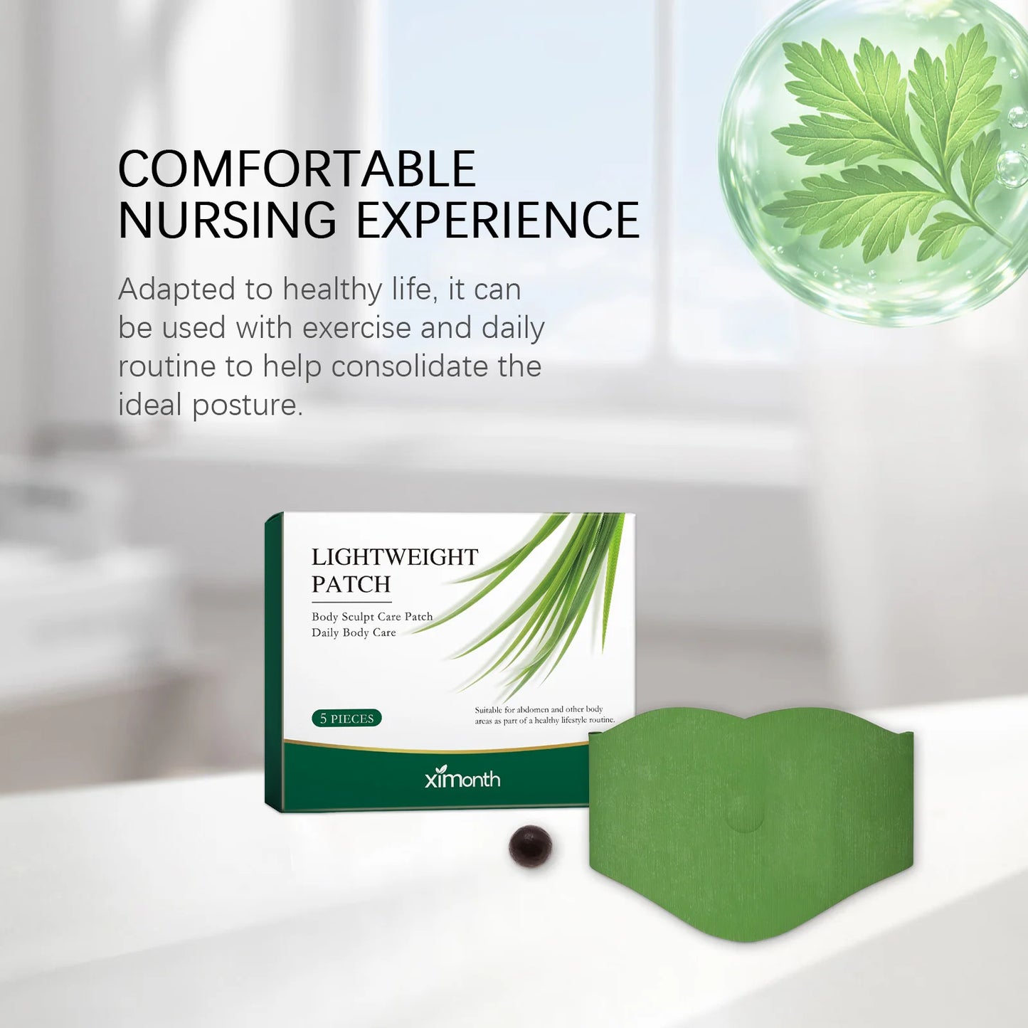 Herbal Body Care Patch Light and Moisturizing Skin, Refreshing, Breathable, Skin-Friendly, and Fitting Care Patch Peaceful Pleasures Health and Wellness