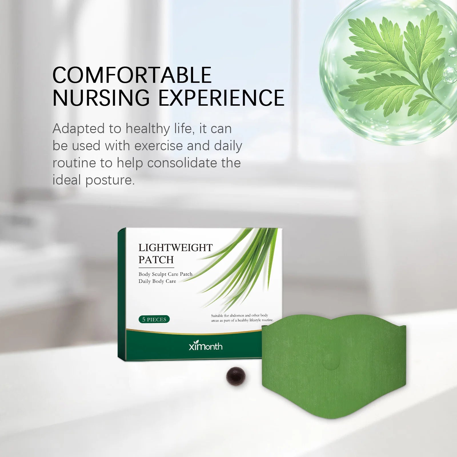 Herbal Body Care Patch Light and Moisturizing Skin, Refreshing, Breathable, Skin-Friendly, and Fitting Care Patch Peaceful Pleasures Health and Wellness