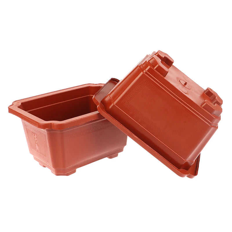 5Pcs Thicken Flowerpot Rectangular Indoor Plants Seedling Plastic Bonsai Home Office Cactus Pot Flower Pot Gardening Pot Peaceful Pleasures Health and Wellness