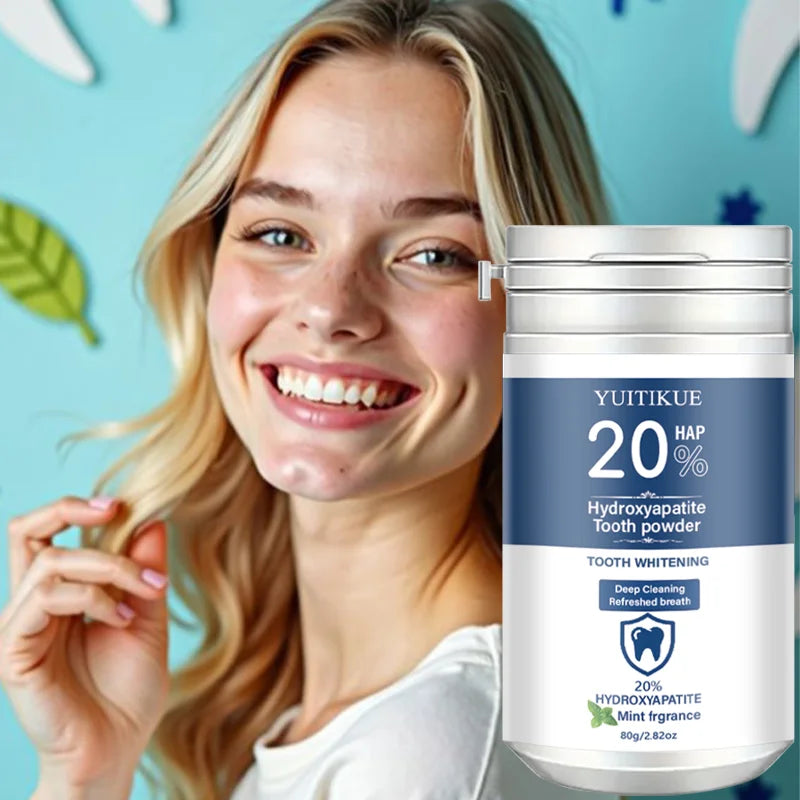 Yuitikue 20% Hydroxyapatite Tooth Powder, Mint Fragrance Teeth Whitening Powder for Deep Cleaning & Refreshing Breath, 80g Peaceful Pleasures Health and Wellness