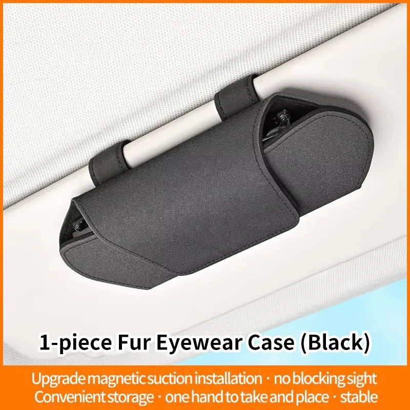 Magnetic Car Sun Visor Glasses Case & Sunglasses Holder