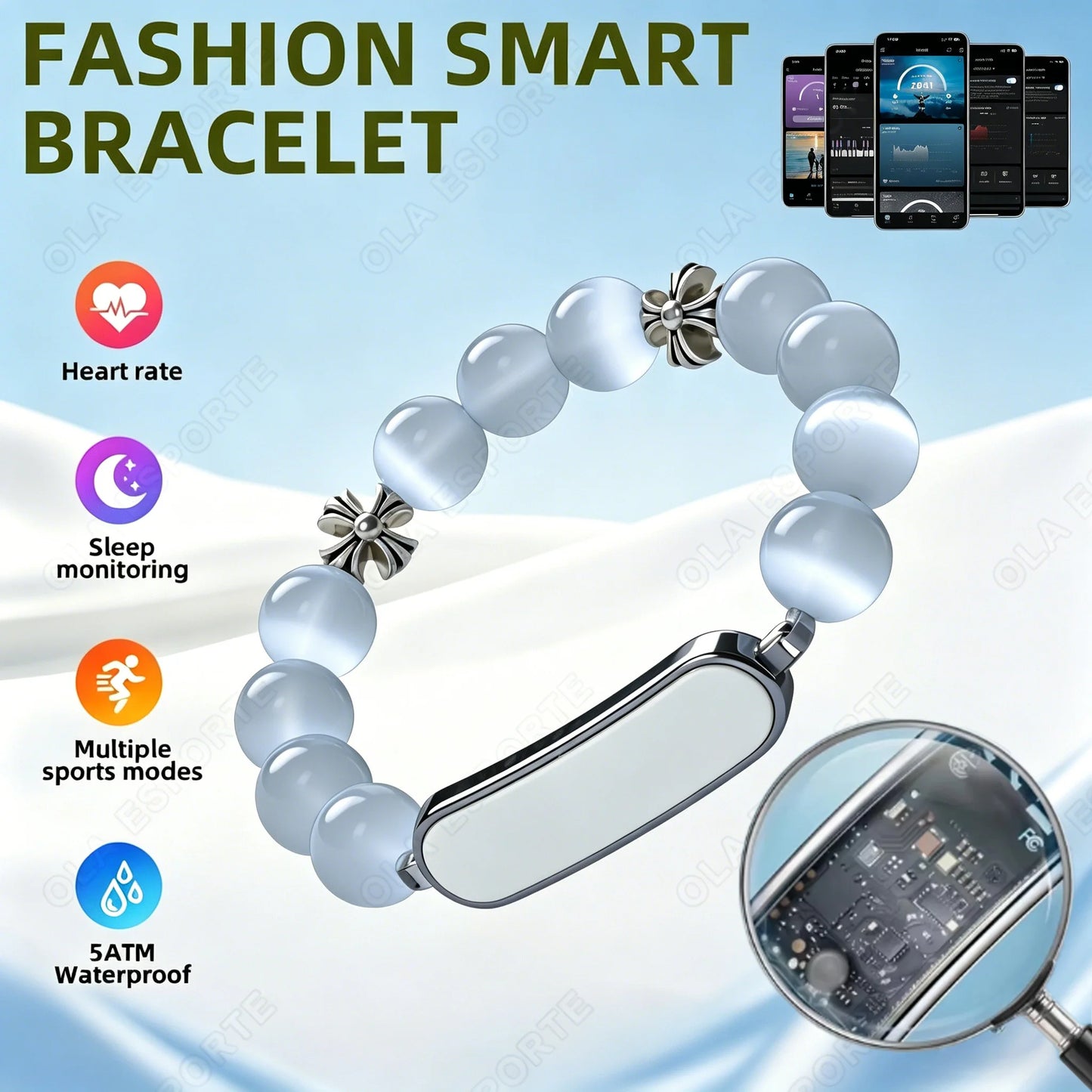 New Men Sports Smart Bracelet Heart Rate Fitness Tracker IPX8 Waterproof Smart Band Pedometer Call Reminder Smartwatches Women Peaceful Pleasures Health and Wellness Silver