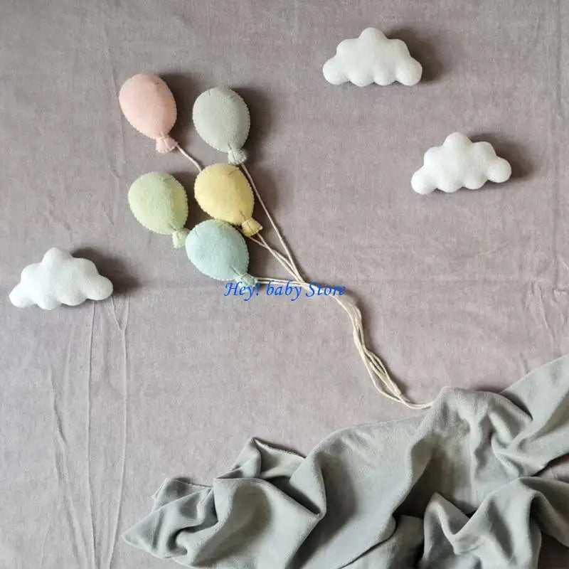 Newborn Photo Props – Felt Cloud & Balloon Baby Photoshoot Set
