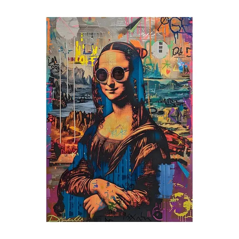 Abstract Graffiti Canvas Wall Art | Colorful Surreal Print
