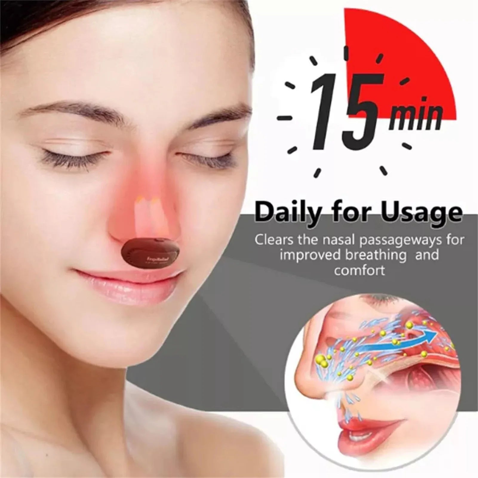 1Pcs/lot New Hot Smart Infrared Nasal Therapy Device Portable Infrared Intelligent Rhinitis Machine for Rhinifis and Allergy Sym Peaceful Pleasures Health and Wellness