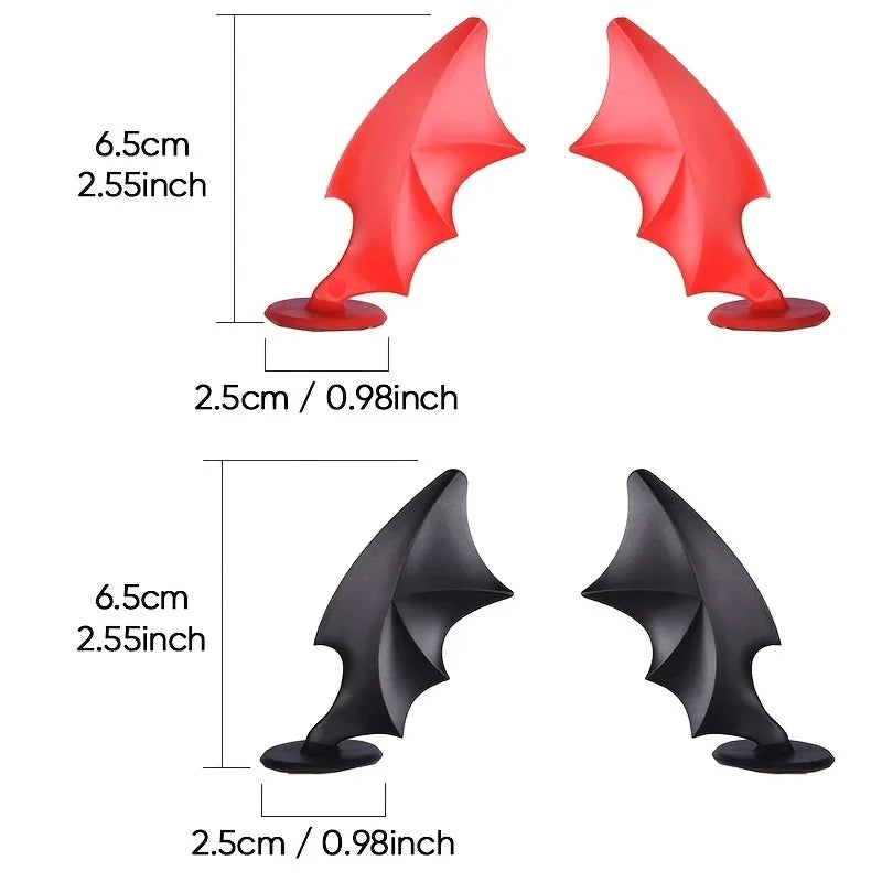 Devil Horn Wing Helmet Decor – Halloween Motorcycle Accessory