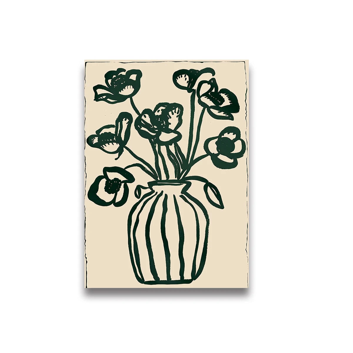 Abstract Woman Coffee Canvas Print | Green Stripe Modern Wall Art Canvas Wall Art Peaceful Pleasures Health and Wellness