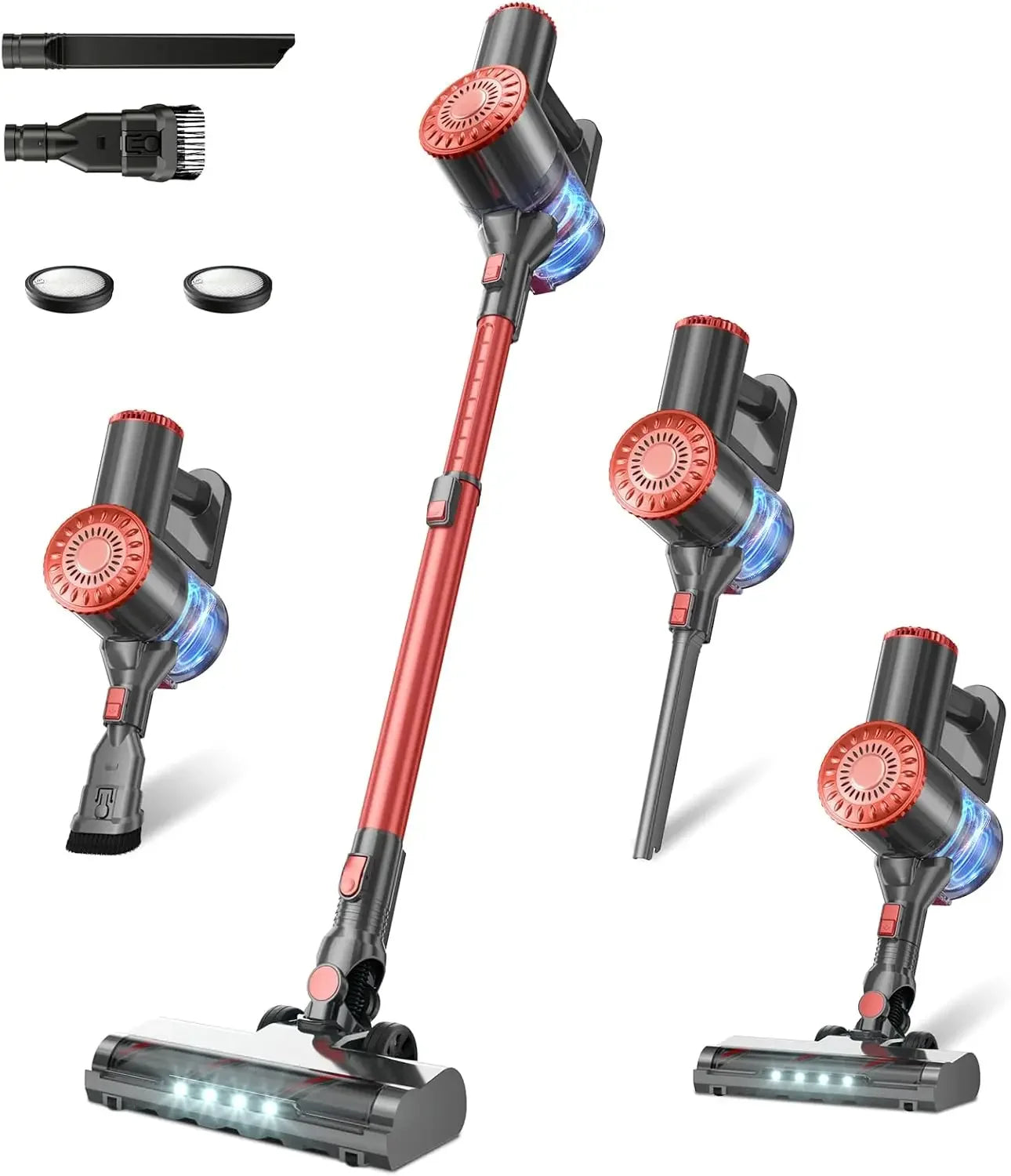 Self-Standing Cordless Stick Vacuum – 40KPA, 8-in-1, Anti-Tangle Vacuum Cleaners Peaceful Pleasures Health and Wellness United States