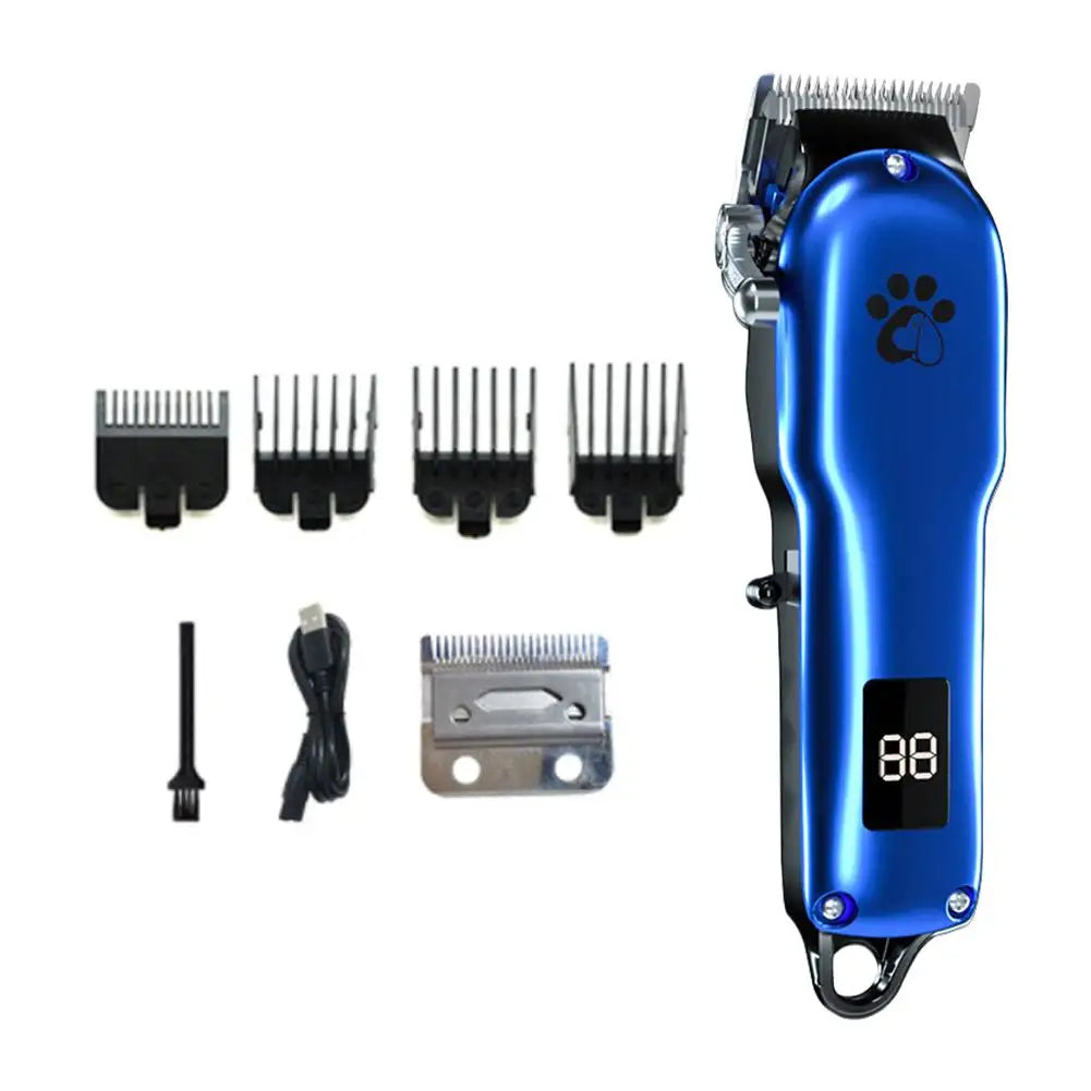 Cordless Electric Pet Hair Clipper – USB, LED Display, Low Noise