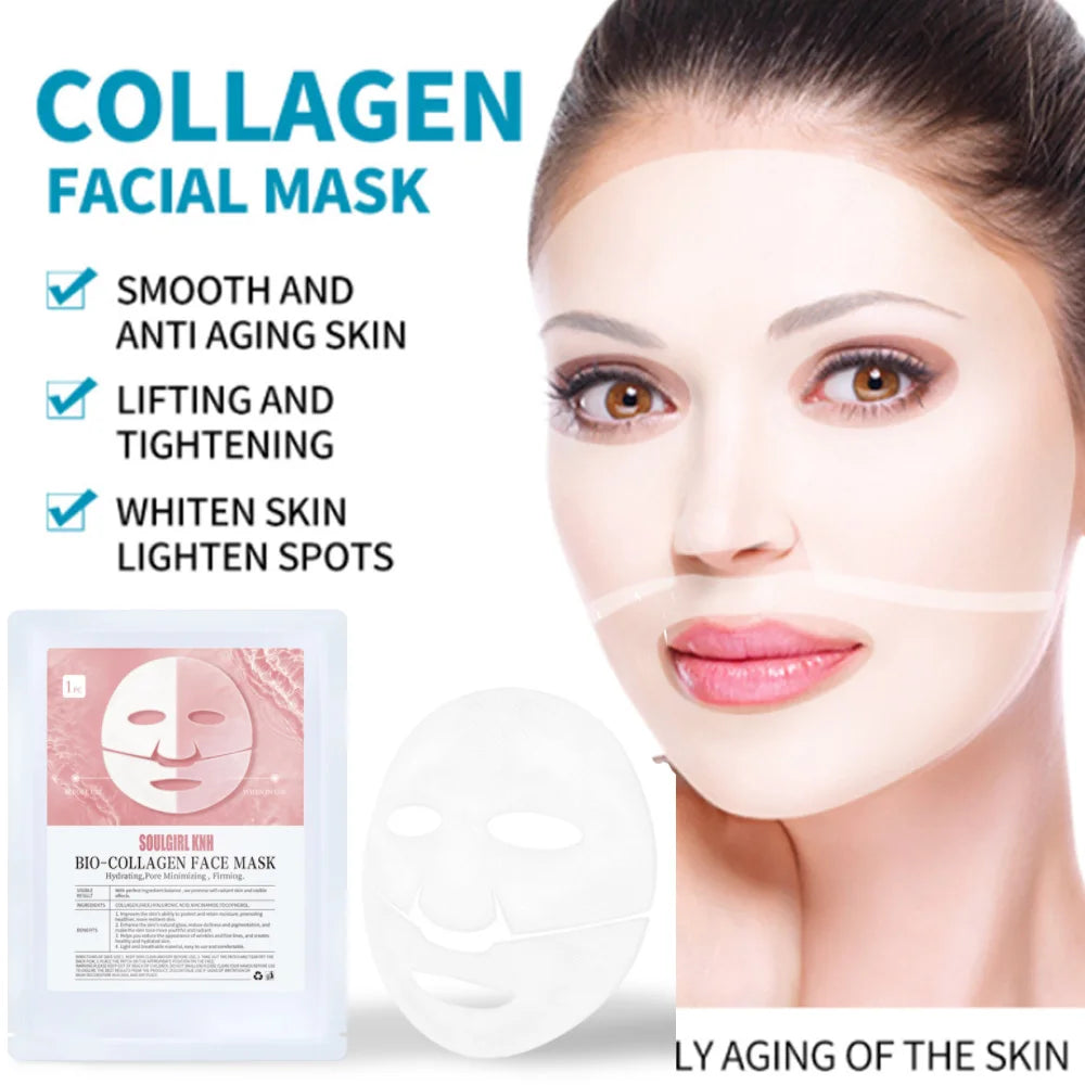 Bio-Collagen Real Deep Mask Overnight Collagen Mask with Hydrolyzed Collagen Soluble Collagen Sheet Mask for Skin Care Korean Peaceful Pleasures Health and Wellness