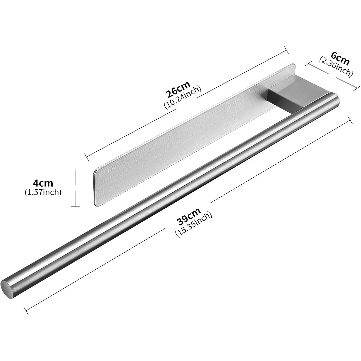 Stainless Steel Towel Bar Home Double-pole Paper Roll Rack Towel Rack Bathroom Kitchen Storage Rack Single-pole Towel Bar Set Peaceful Pleasures Health and Wellness