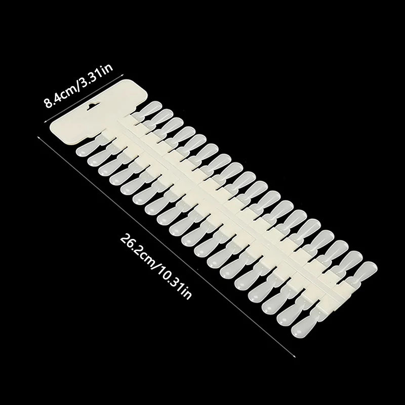 36pcs Natural/Clear Color Card Removable Nail Art Display False Nail Tips Rack Teardrop Design Manicure Gel Polish Practice Tool Peaceful Pleasures Health and Wellness