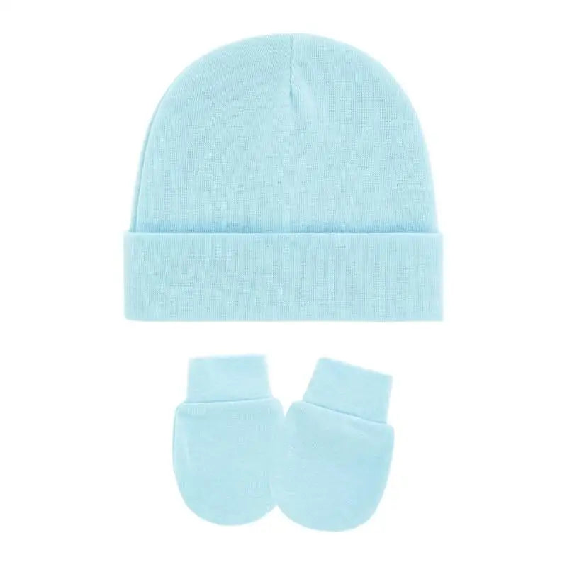 Cotton Newborn Baby Hat & Mittens Set – Soft Knit, 0–12 Mo