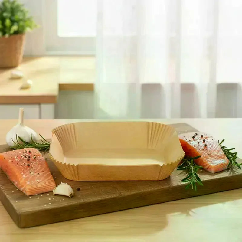 50pcs Rectangle Air Fryer Liners Non-Stick Disposable Parchment