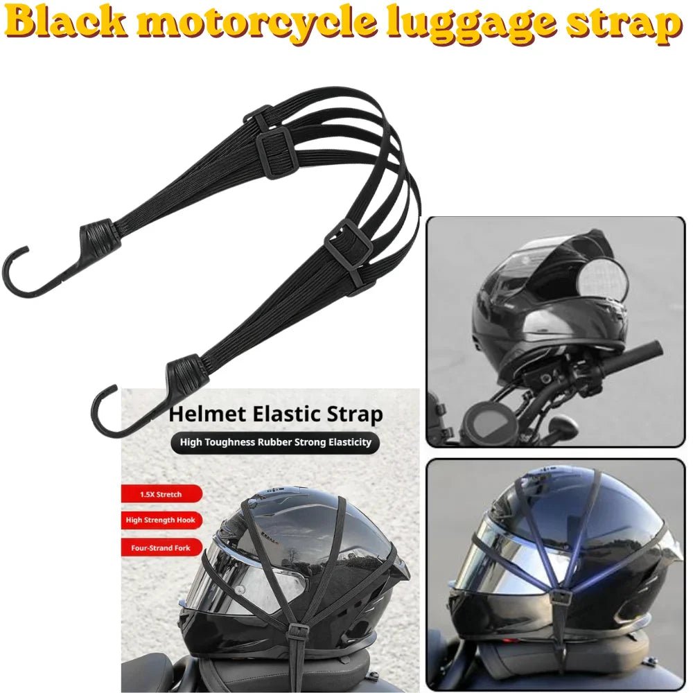 Motorcycle Helmet Elastic Straps with Hooks 60/90CM – 2 Pack