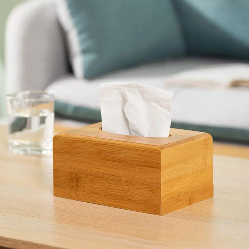 Bamboo Tissue Box Cover 23x12cm | Wooden Napkin Holder