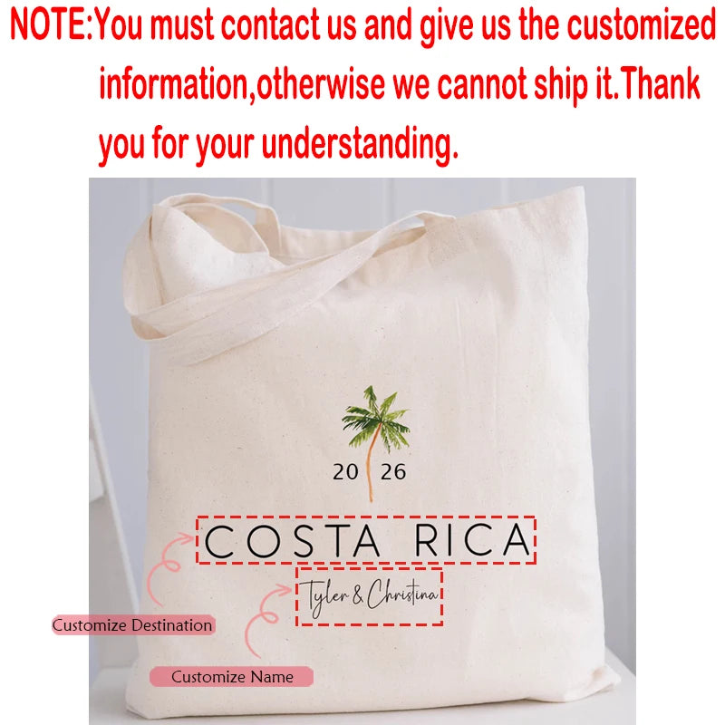 Personalized 2026 Palm Tree Beach Tote | Bachelorette Bridal Gift