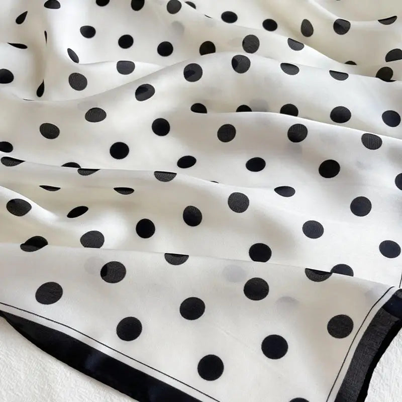 Square Scarf Women Polka Dot Square Scarf Silk Like Lightweight Fashion Shawl Wrap Hijab Bandana Hair Accessory Gift Peaceful Pleasures Health and Wellness