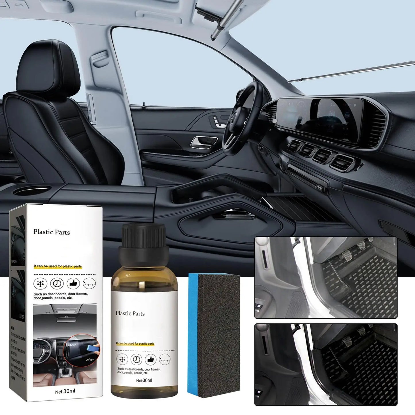 Car Interior Plastic Restorer Kit 30ml | Trim & Dashboard Shine