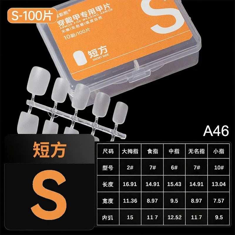 100pcs Clear Press-On Nail Tips – Full Cover Ultra-Thin False Nails