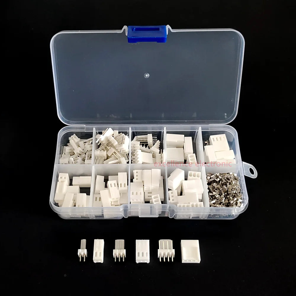 KF2510 Kits 50 Sets Kit 2p 3pin 4 Pin Pitch Electrical Connector with Box Male Female 2.54mm Wire Connector Terminal Peaceful Pleasures Health and Wellness Default Title