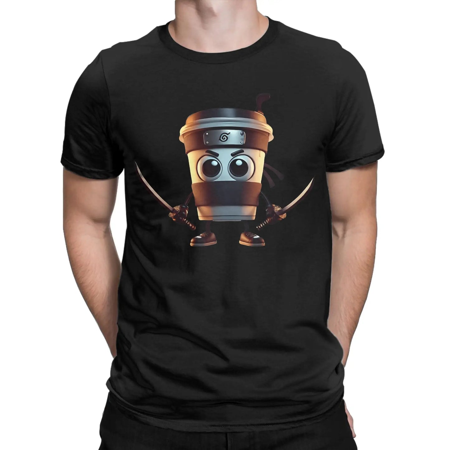 Cappuccino Assassino T Shirt Summer Italian Brainrot Meme 100 Cotton T-Shirts For Men Popular Casual Short Sleeve Y2K Funny Tee Peaceful Pleasures Health and Wellness black M