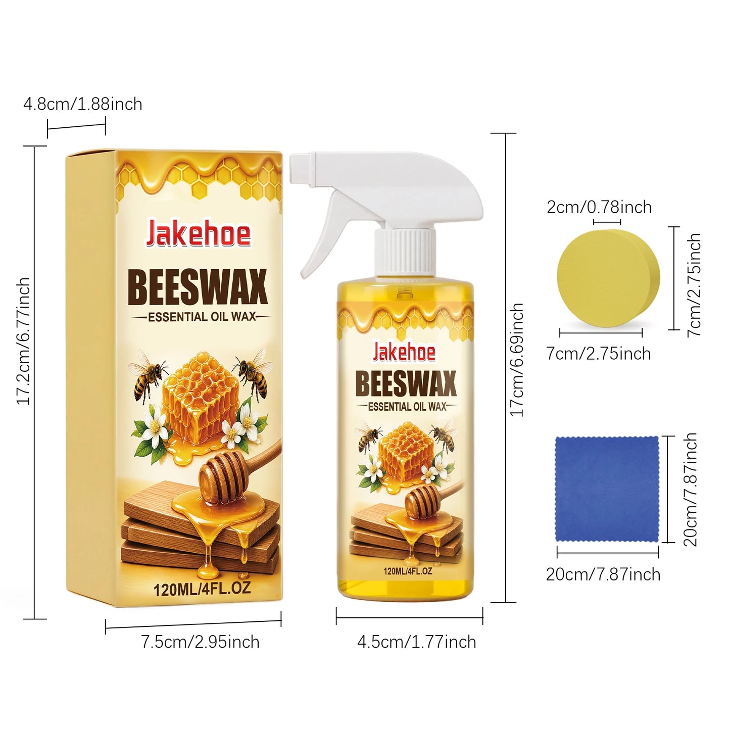 JAKEHOE 120ml Beeswax Furniture Spray | Polish, Clean & Protect Wood