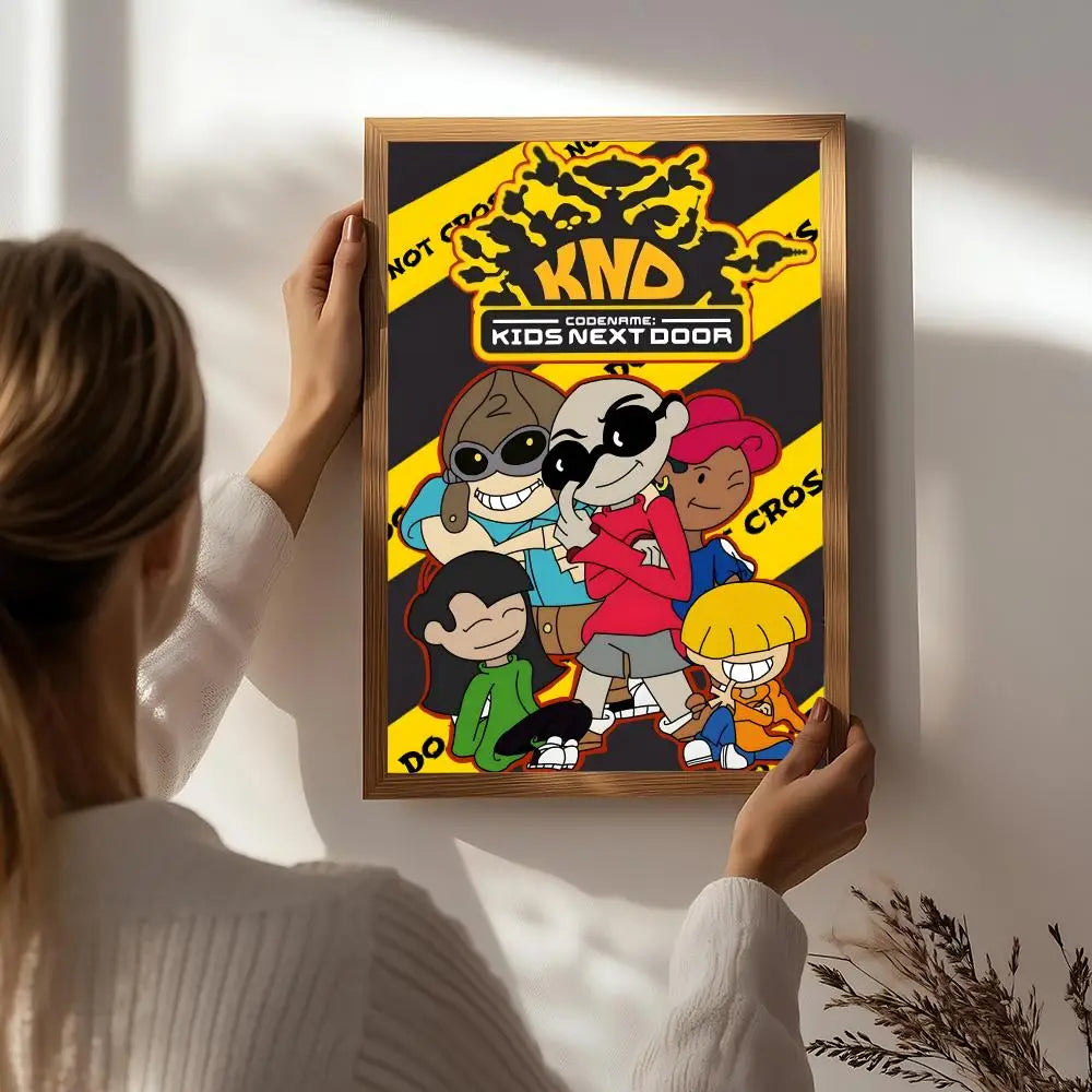 Cartoon C-Codename: Kids Next Door Poster HD Self Adhesive Waterproof Wall Art Ideal for Home Office Dorm Bedroom Great Gift Peaceful Pleasures Health and Wellness White4 15X20cmNoframe