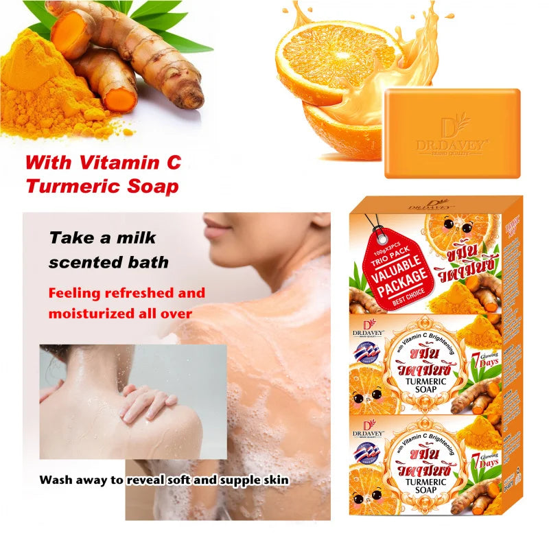 DR.DAVEY Turmeric Soap 3-Pack – Cleanse & Moisturize Skin