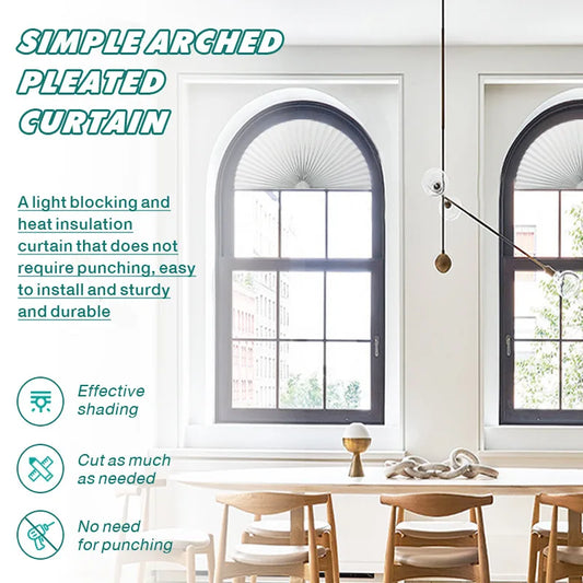 Arched Window Pleated Blinds | Cut-to-Size Light Filtering & Blackout Pleated Window Blinds Peaceful Pleasures Health and Wellness