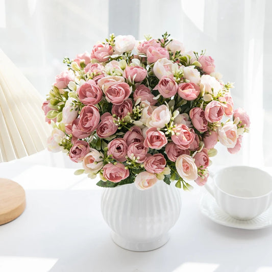 15-Head Silk Rose Bouquet | Wedding & Home Artificial Flowers Artificial Flower Bouquet Peaceful Pleasures Health and Wellness