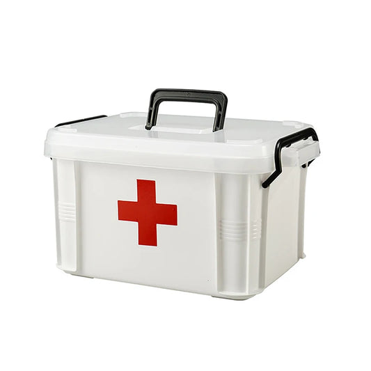 Portable Double-Layer First Aid Medicine Storage Box Organizer Medicine Storage Box Peaceful Pleasures Health and Wellness