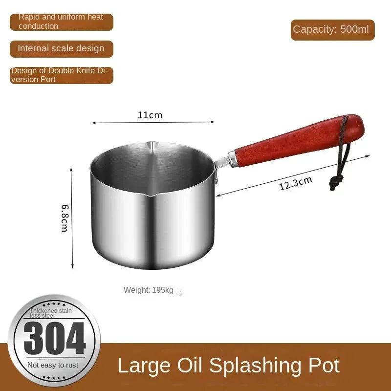 Stainless Steel Measuring Spoon with Handle Sauce Cup Wooden Handle Dipping Sauce Cup with Handle Measuring American Western Peaceful Pleasures Health and Wellness Large pot