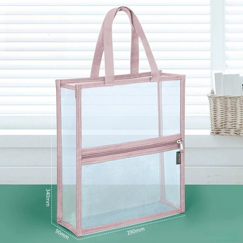 Transparent A4 File Bag – Waterproof Zipper Document Organizer