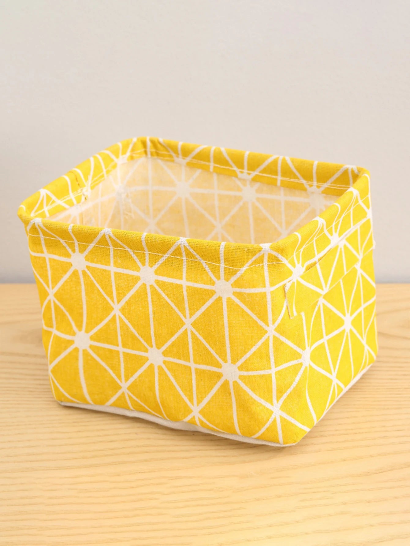 Random Cotton Hemp Storage Basket with Handheld Printed Tabletop, Miscellaneous Sorting Cabinet, Small Clothing, Fabric Storage Peaceful Pleasures Health and Wellness YELLOW