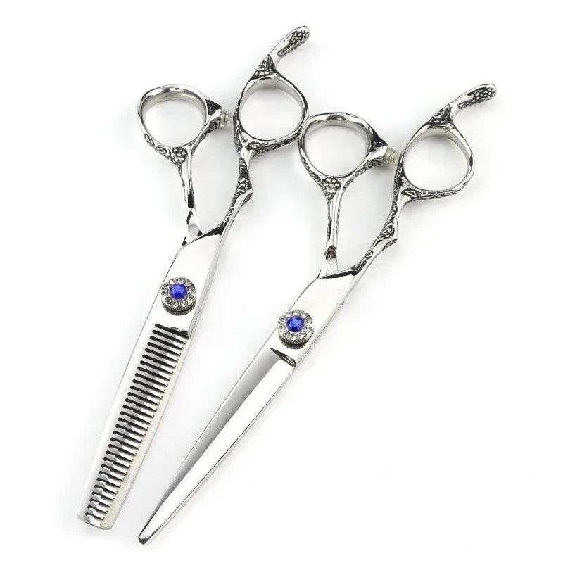6 Inch Hairdressing Scissors Barber Authentic Professional Shears Flat Exclusive Thinning Clipper Hair Cutting Tools Peaceful Pleasures Health and Wellness
