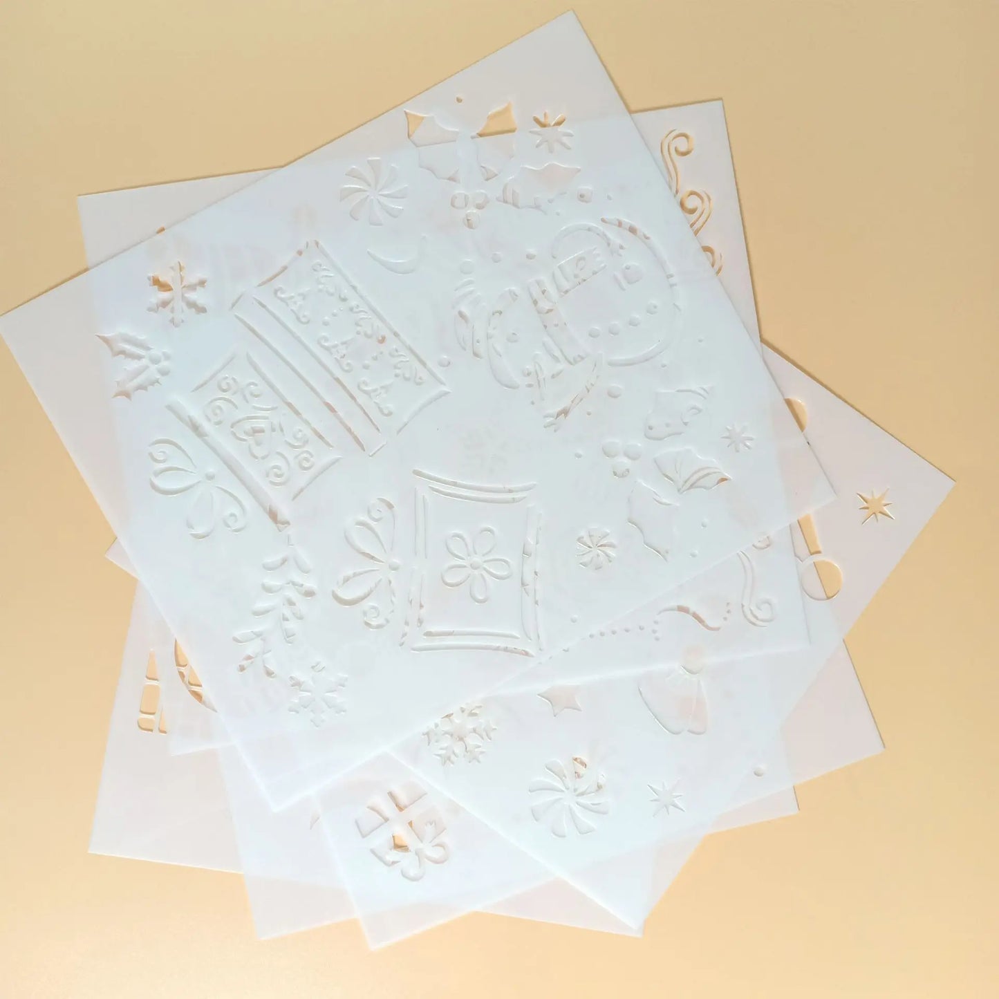 Bview Art Christmas Themed Painting Stencil Reusable PET Plastic Wall