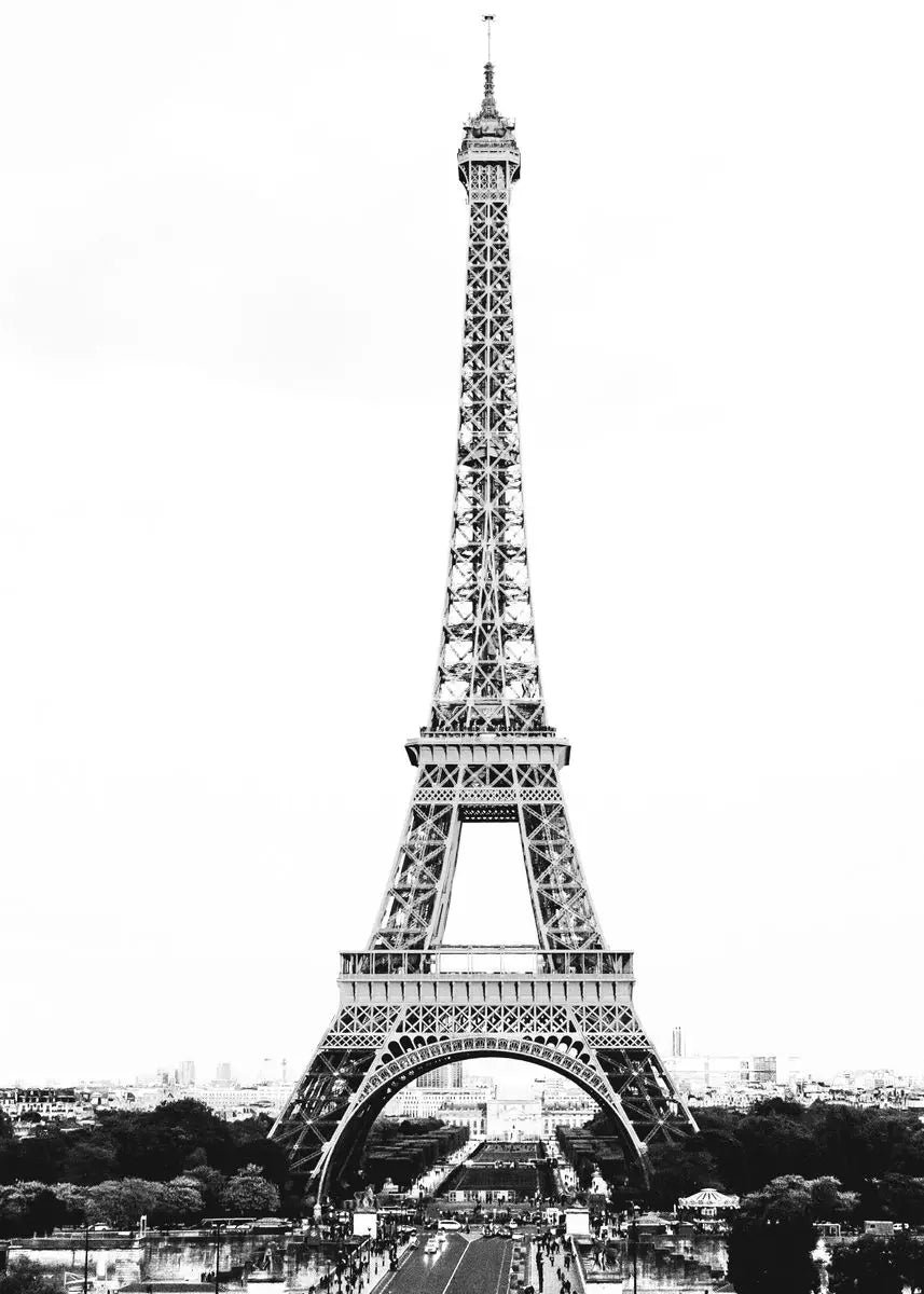 Eiffel Tower Black & White Canvas Wall Art | Paris Print